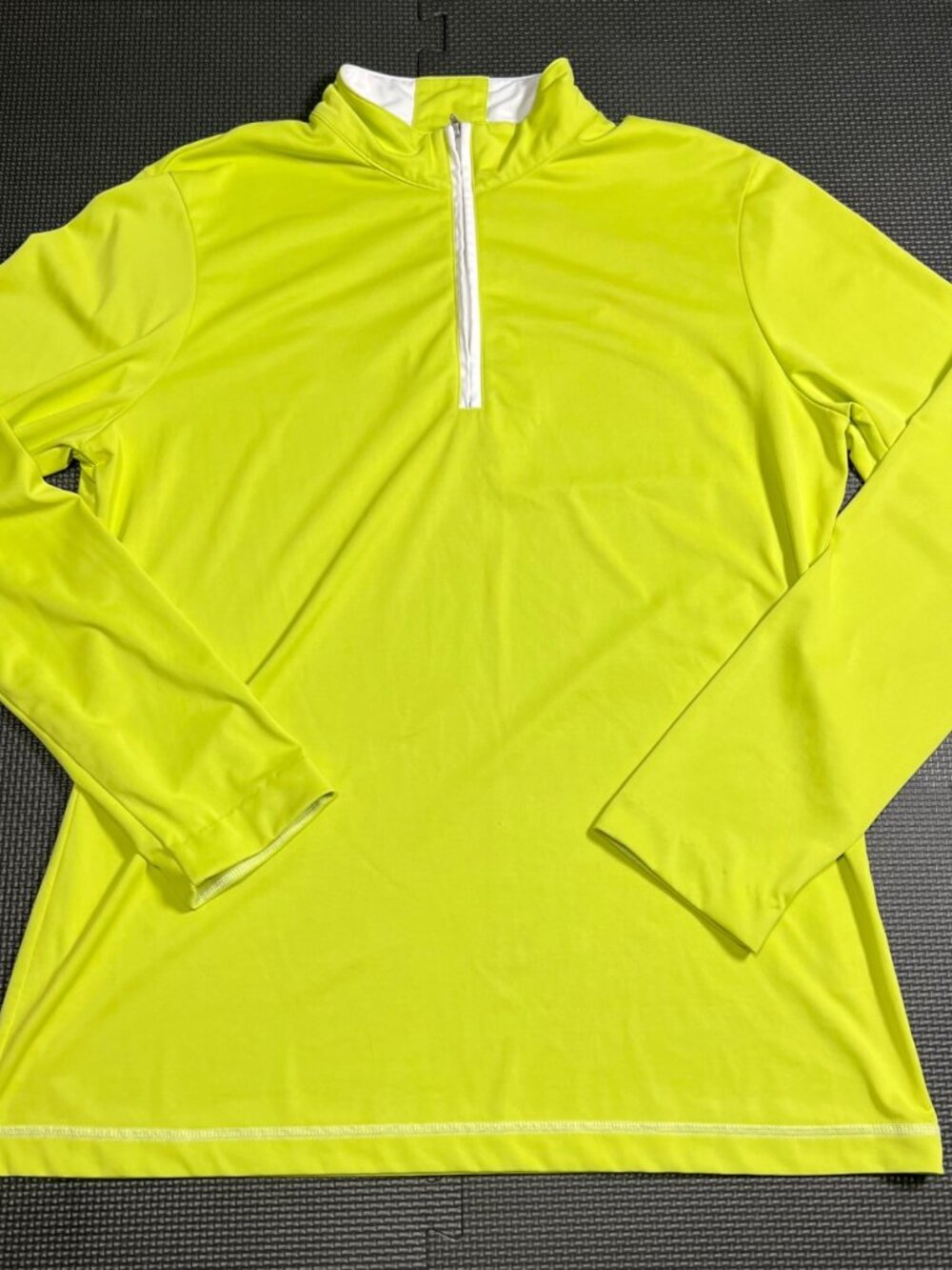 Cutter & Buck CB DryTec Lime Green 1/4 Zip Long Sleeve Shirt M Moisture-Wicking - Picture 5 of 5